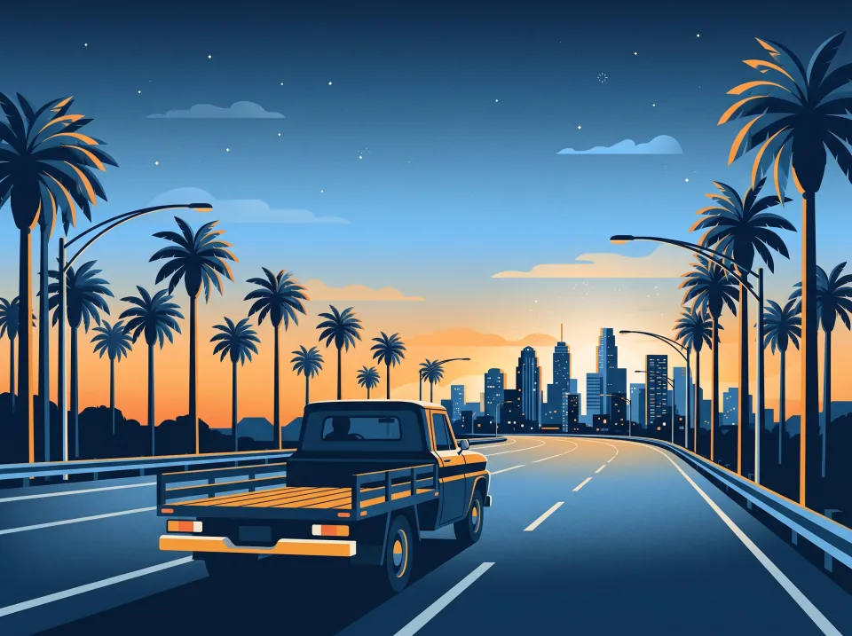 Illustration: the drive out from Hollywood