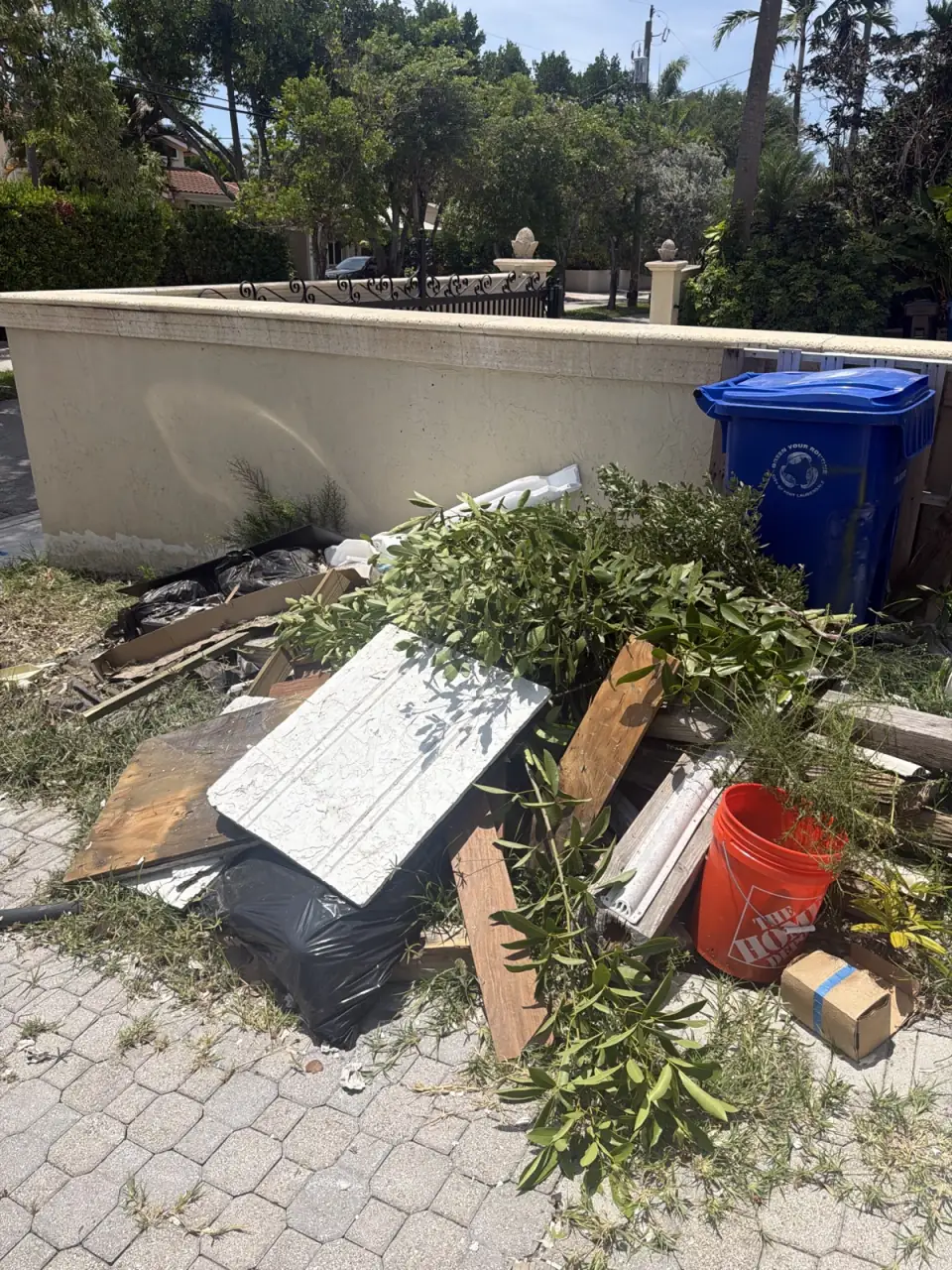 Remodel job site swept clean after debris was loaded and hauled away