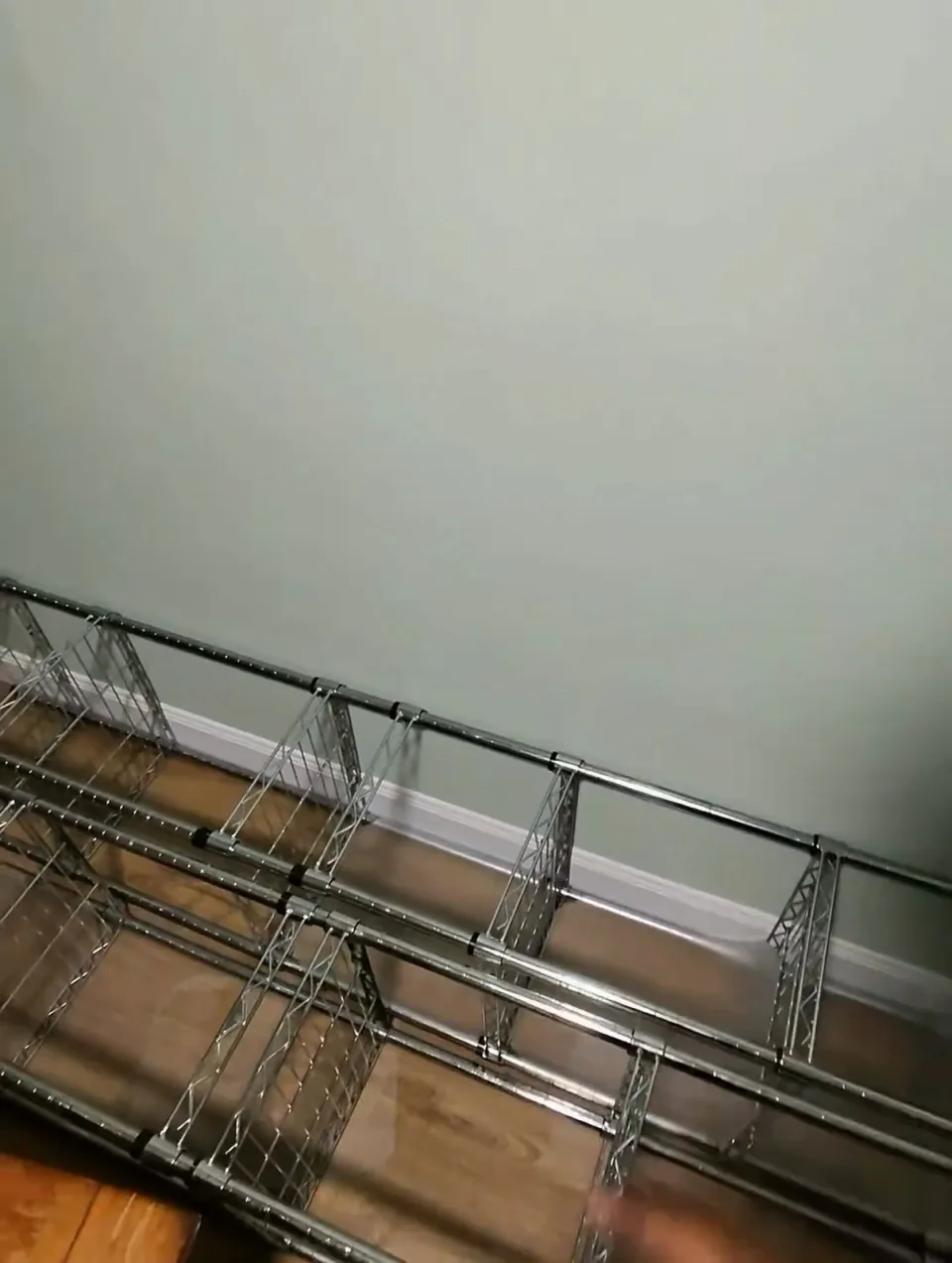 Bed frame and shelving waiting to be hauled out