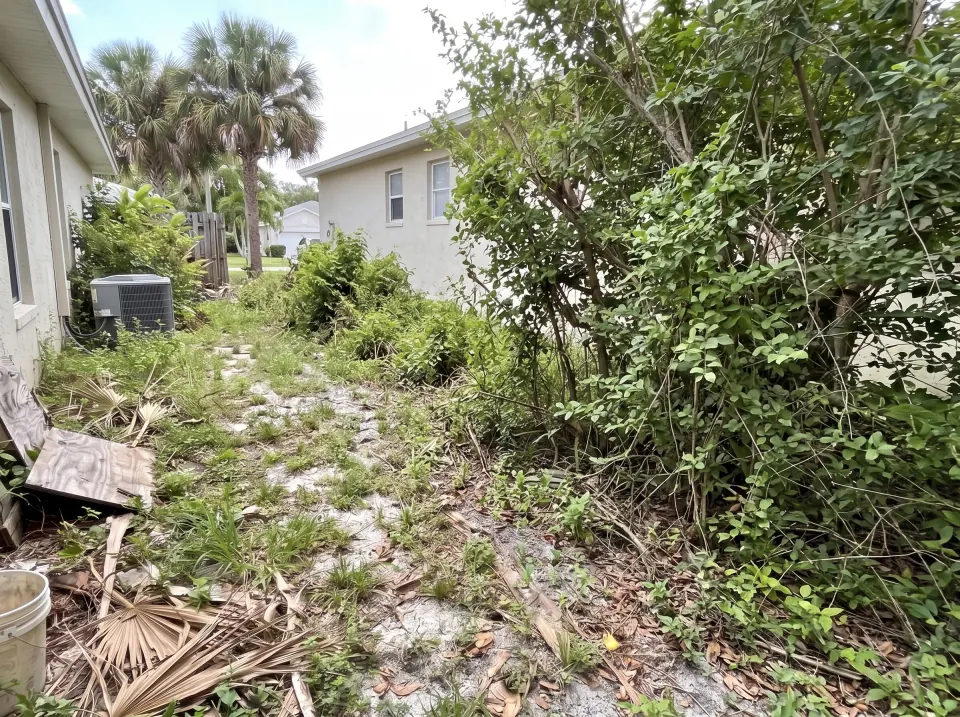 Illustration, after: the fence boards, rails and posts removed