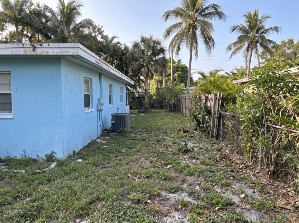 Illustration, after: all branches, fronds and the fence section removed