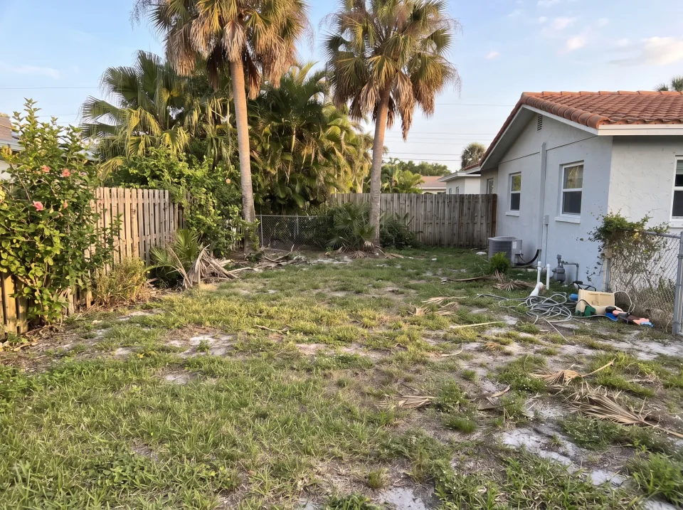 Illustration, after: the swing set and playhouse removed