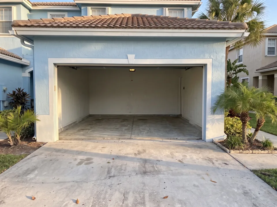 Illustration, after: the garage cleared of its contents
